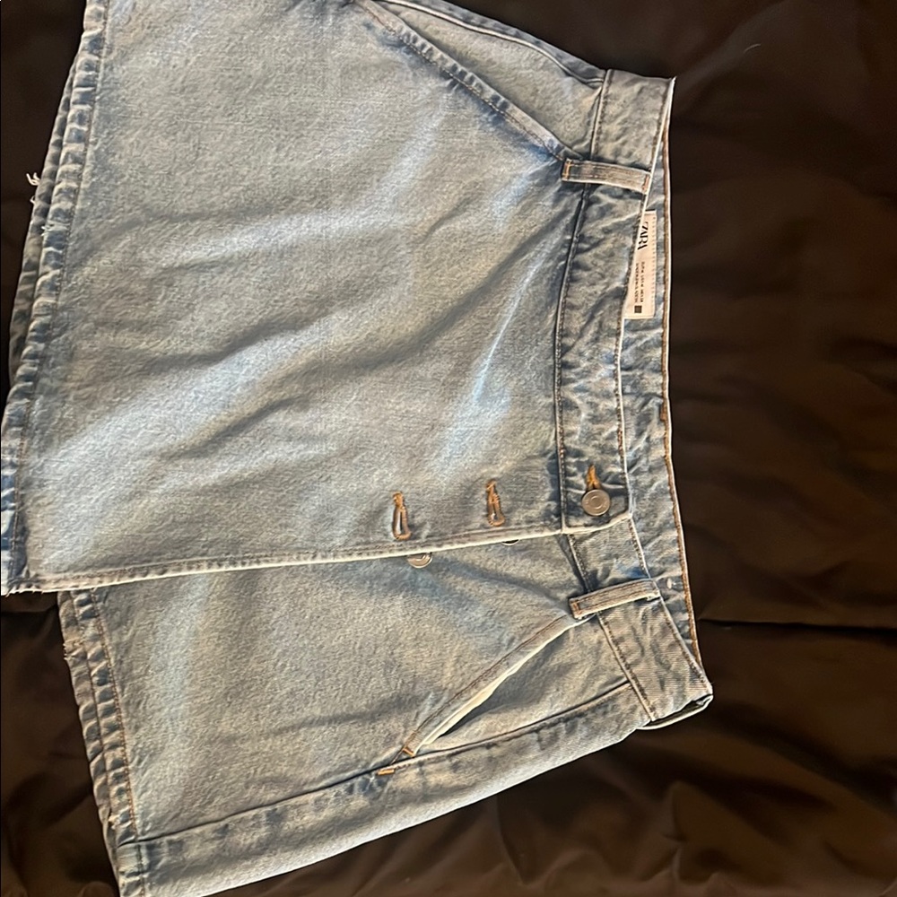 Zara Light Blue Denim Skort